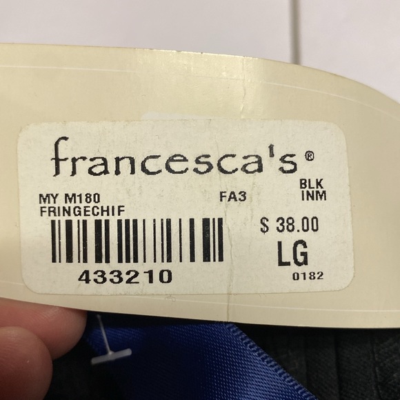 NEW! Francesca's Blue Rain Black Fringe Layered Mini Skirt Size XL - Picture 5 of 13